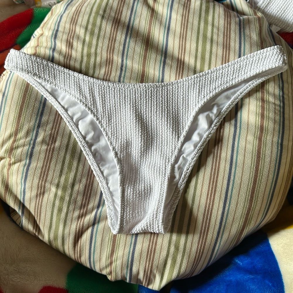 PINK High Leg Cheeky Crinkle Bikini Bottom